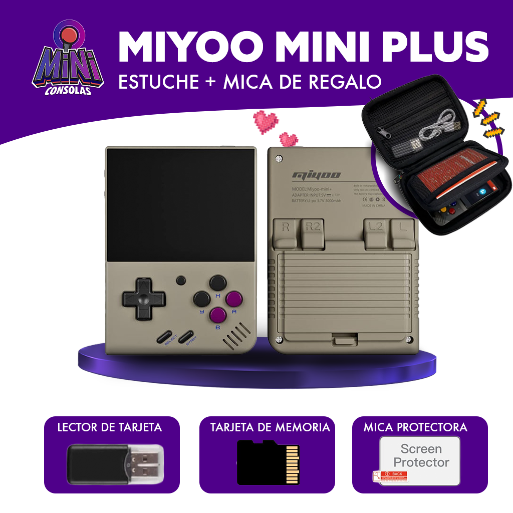 Consola Portátil Retro + Mica + Estuche de Regalo